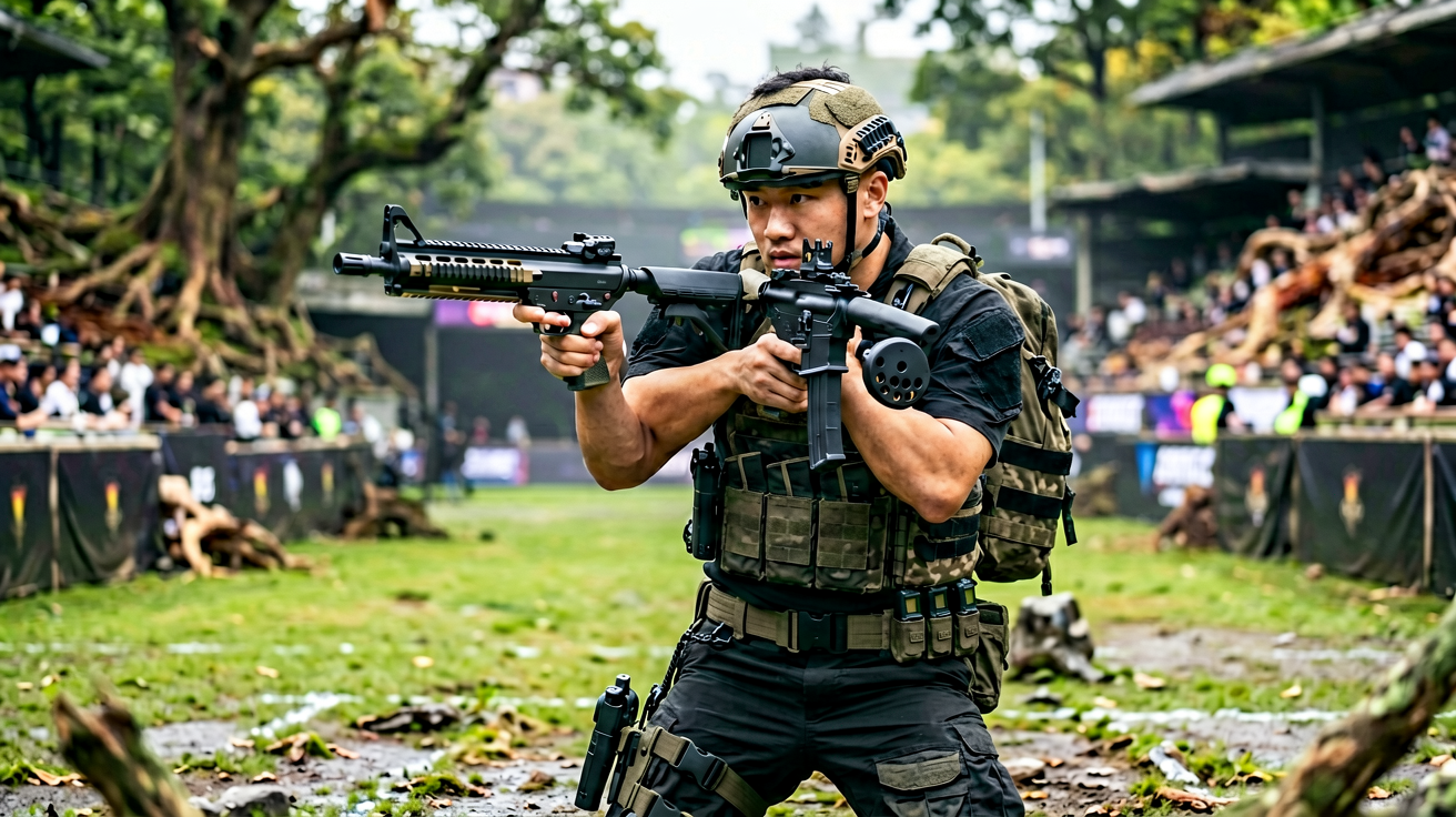 CS2职业选手持枪竞技画面
